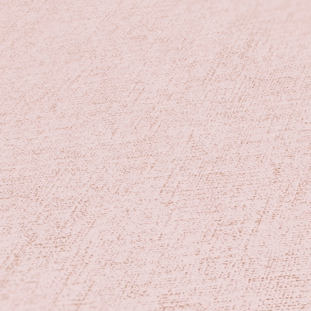             Tapete Textil Look mit melierter Struktur – Rosa
        