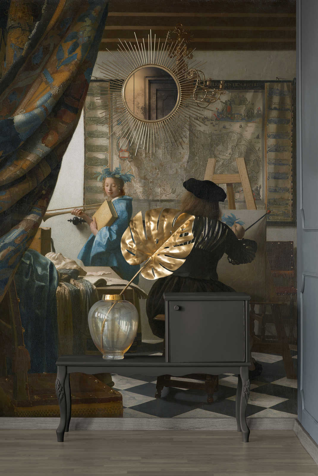             Fototapete "Vermeer in seinem Atelier" von Jan Vermeer
        
