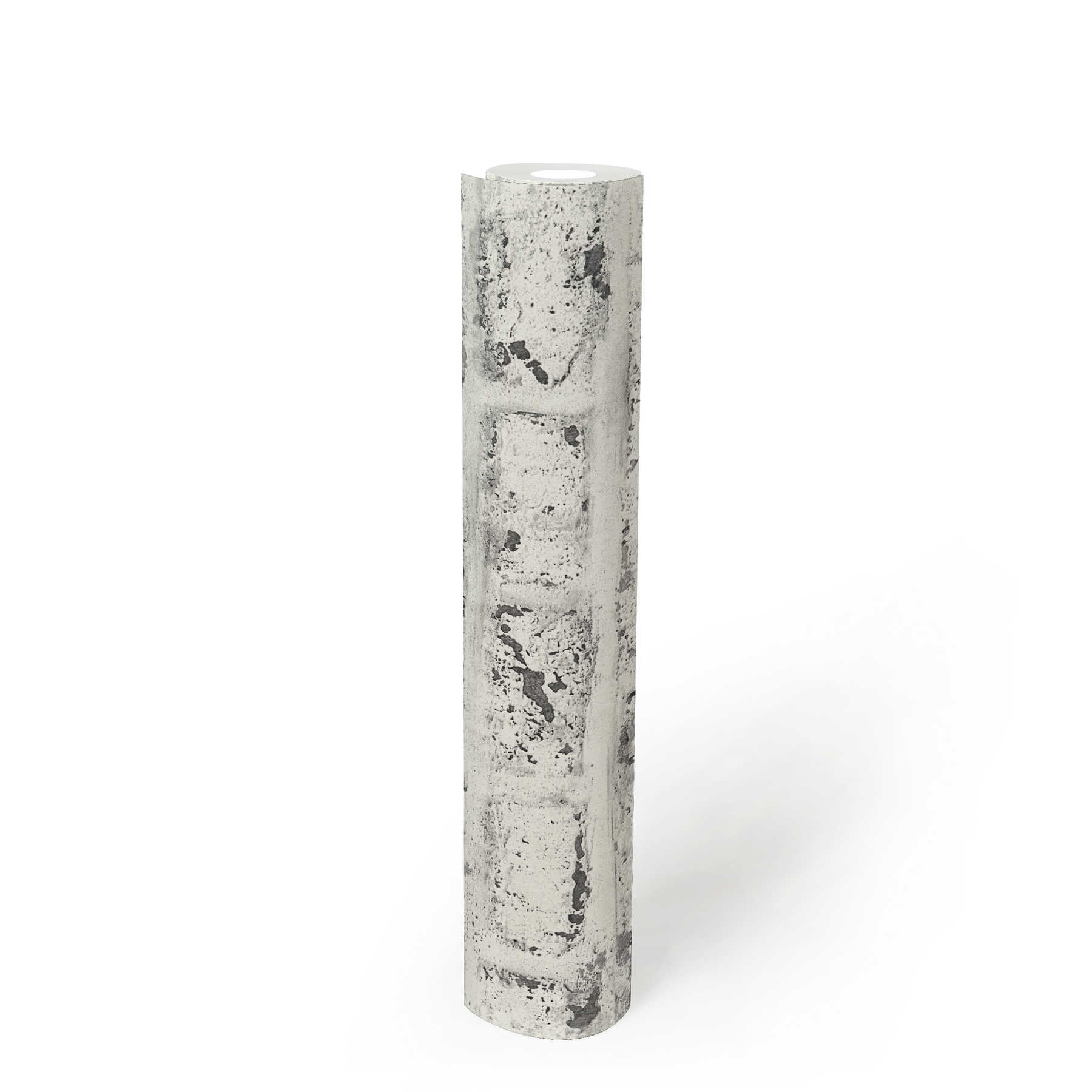             Steintapete weiße Ziegelwand, Industrial Style – Weiß, Grau
        
