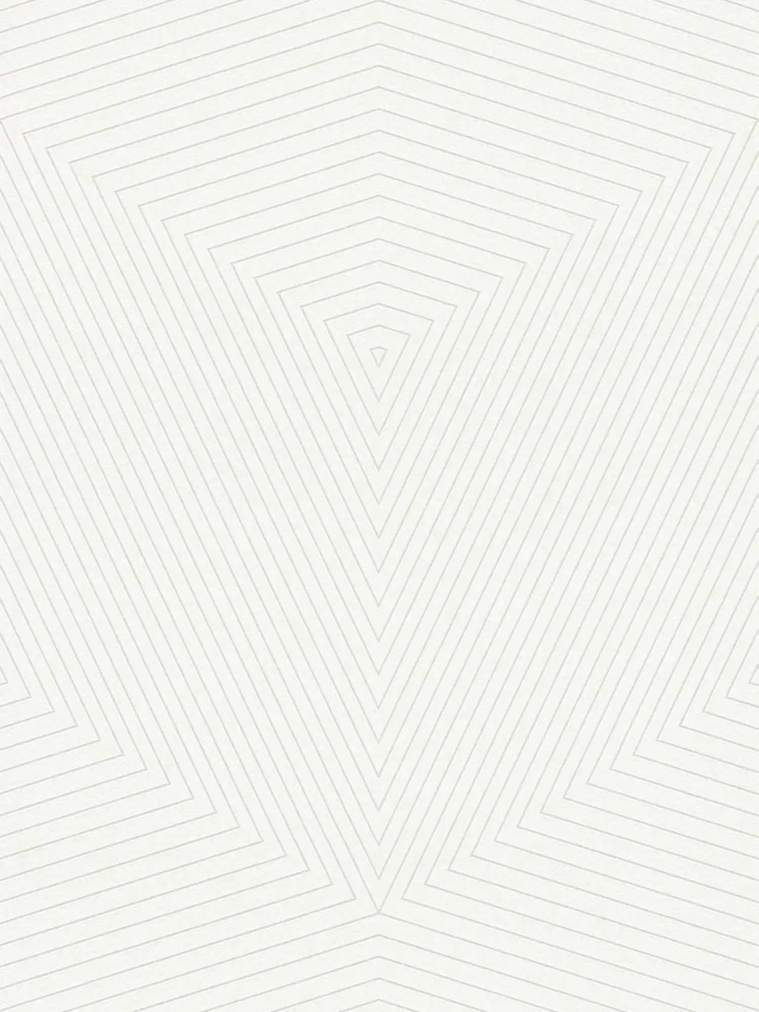Vliestapete Liniendesign, Rauten & Metallic-Effekt – Creme, Weiß
