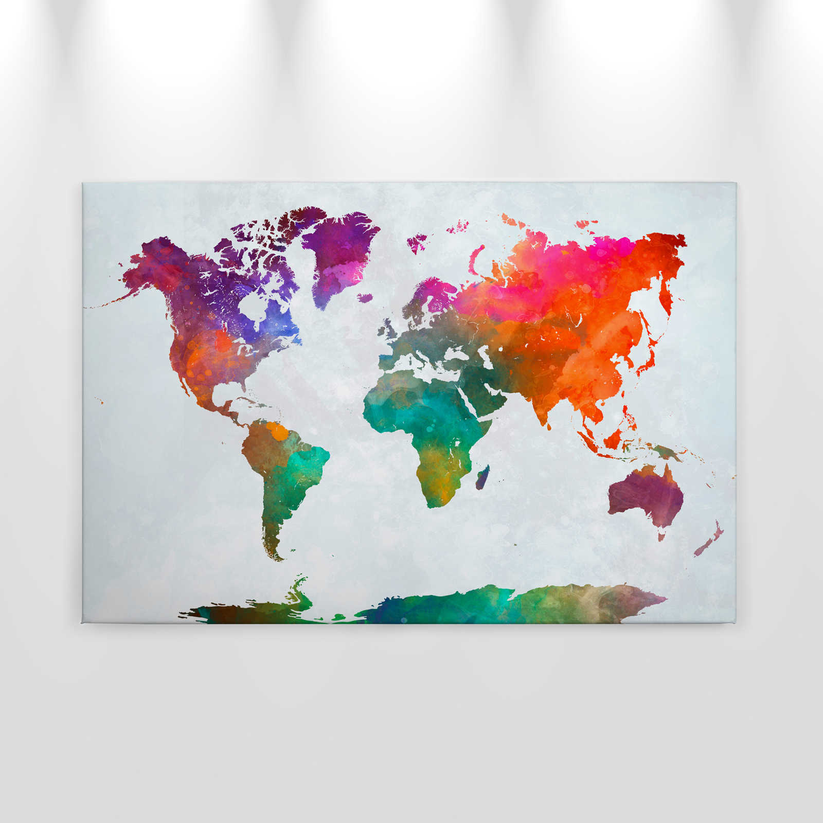             Leinwand bunte Weltkarte – 0,90 m x 0,60 m
        