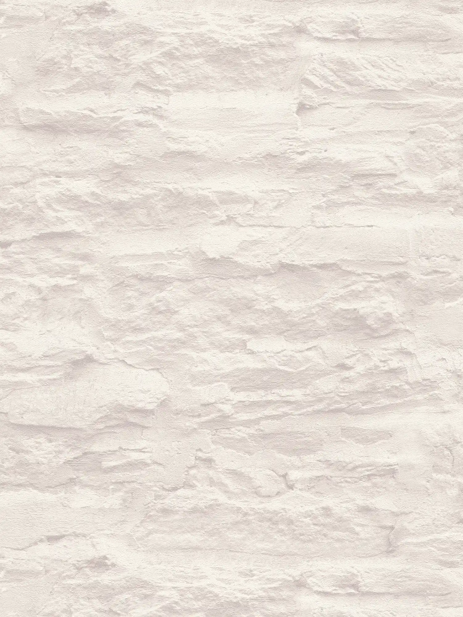 Helle Vliestapete in Mauer-Optik mit Natursteinen & Putz – Creme, Weiß
