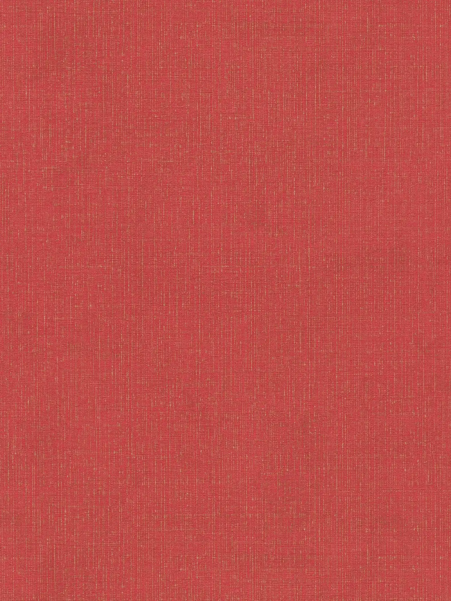 Rote Tapete golden Meliert mit Textiloptik – Metallic, Rot
