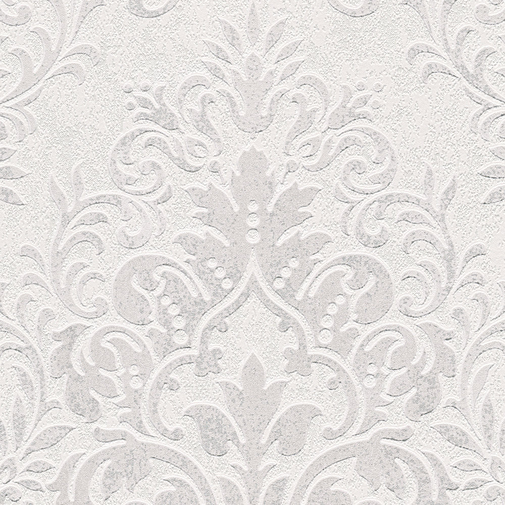             Vliestapete Ornament-Design mit Metallic-Akzenten – Grau
        