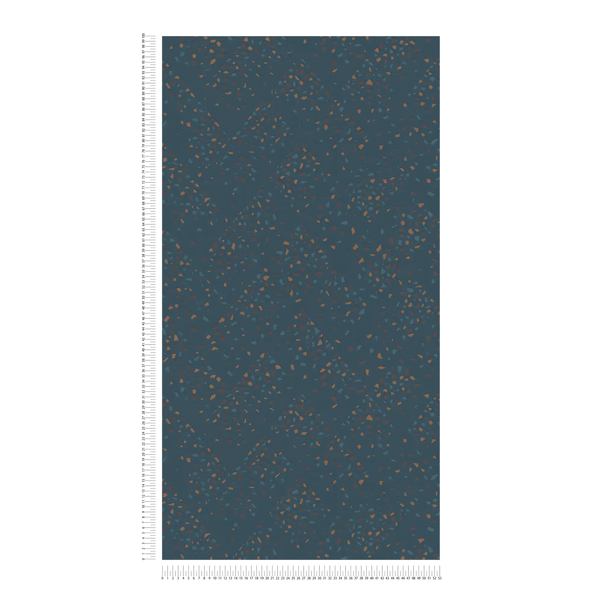             Vliestapete mit Terrazzo Muster – Blau, Grün, Braun
        