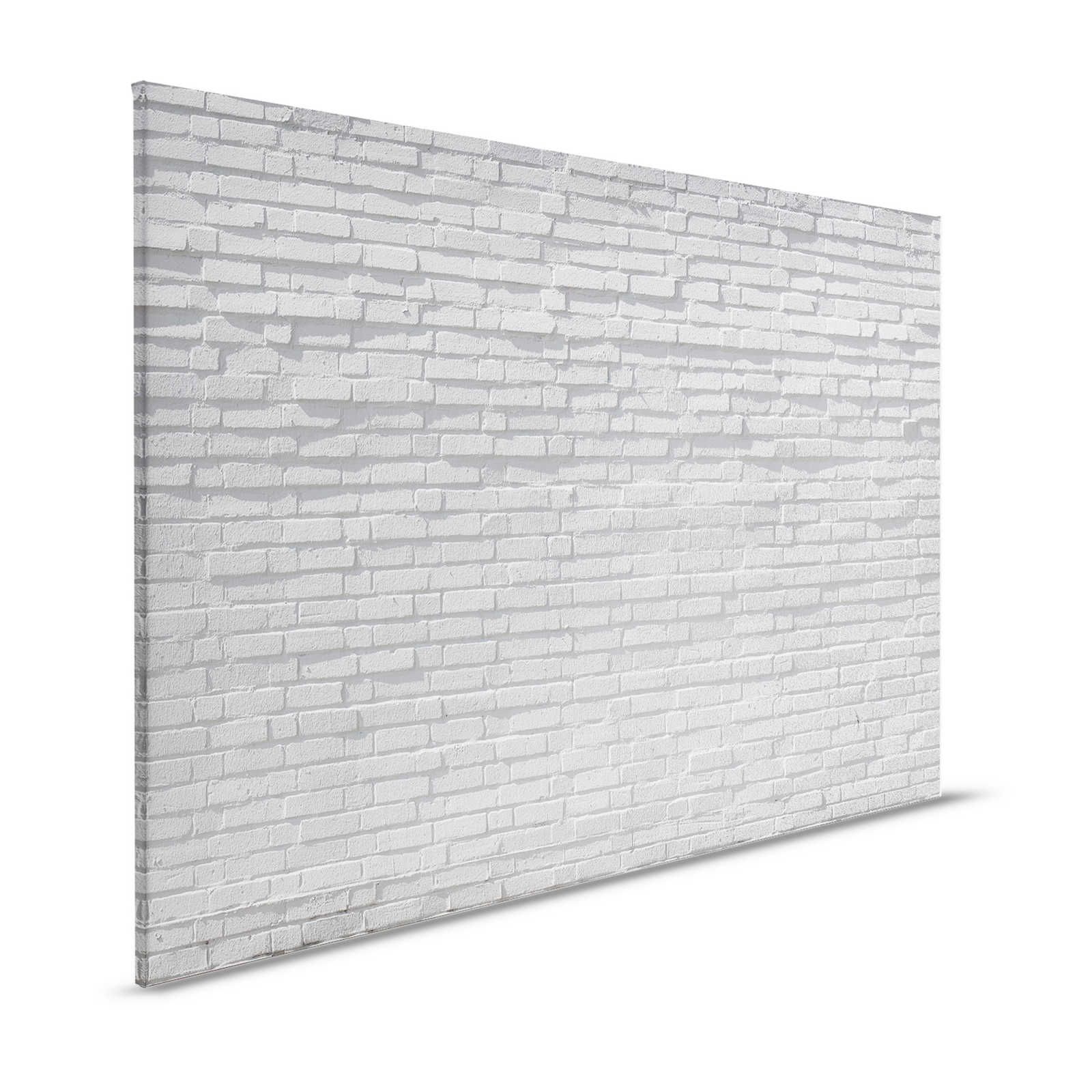 Leinwandbild graue Ziegelmauer in 3D Look – 1,20 m x 0,80 m
