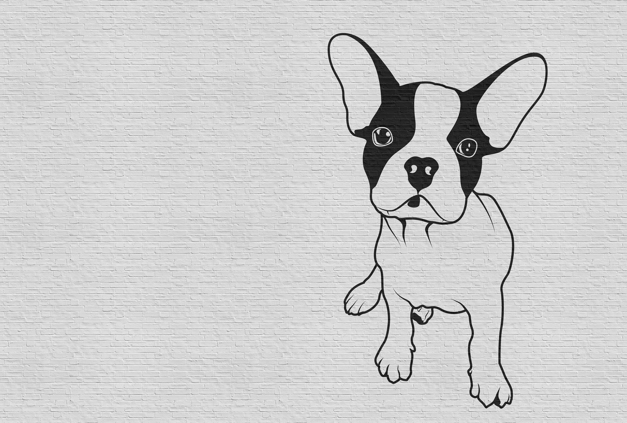             Tattoo you 2 - Fototapete französische Bulldogge, Schwarz-Weiß – Grau, Schwarz | Perlmutt Glattvlies
        