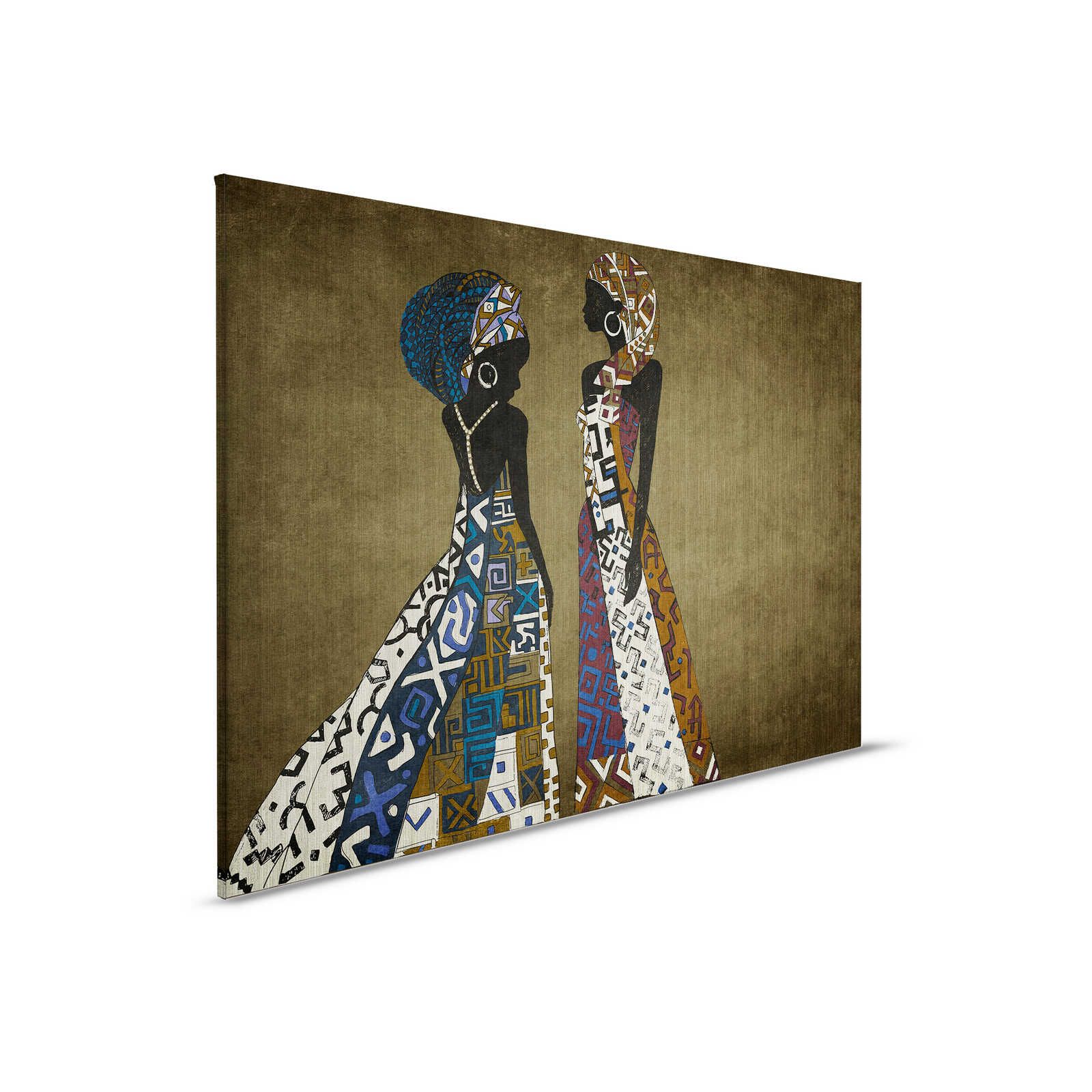         Nairobi 3 - Afrika Leinwandbild Dress Design mit Ethno Muster – 0,90 m x 0,60 m
    