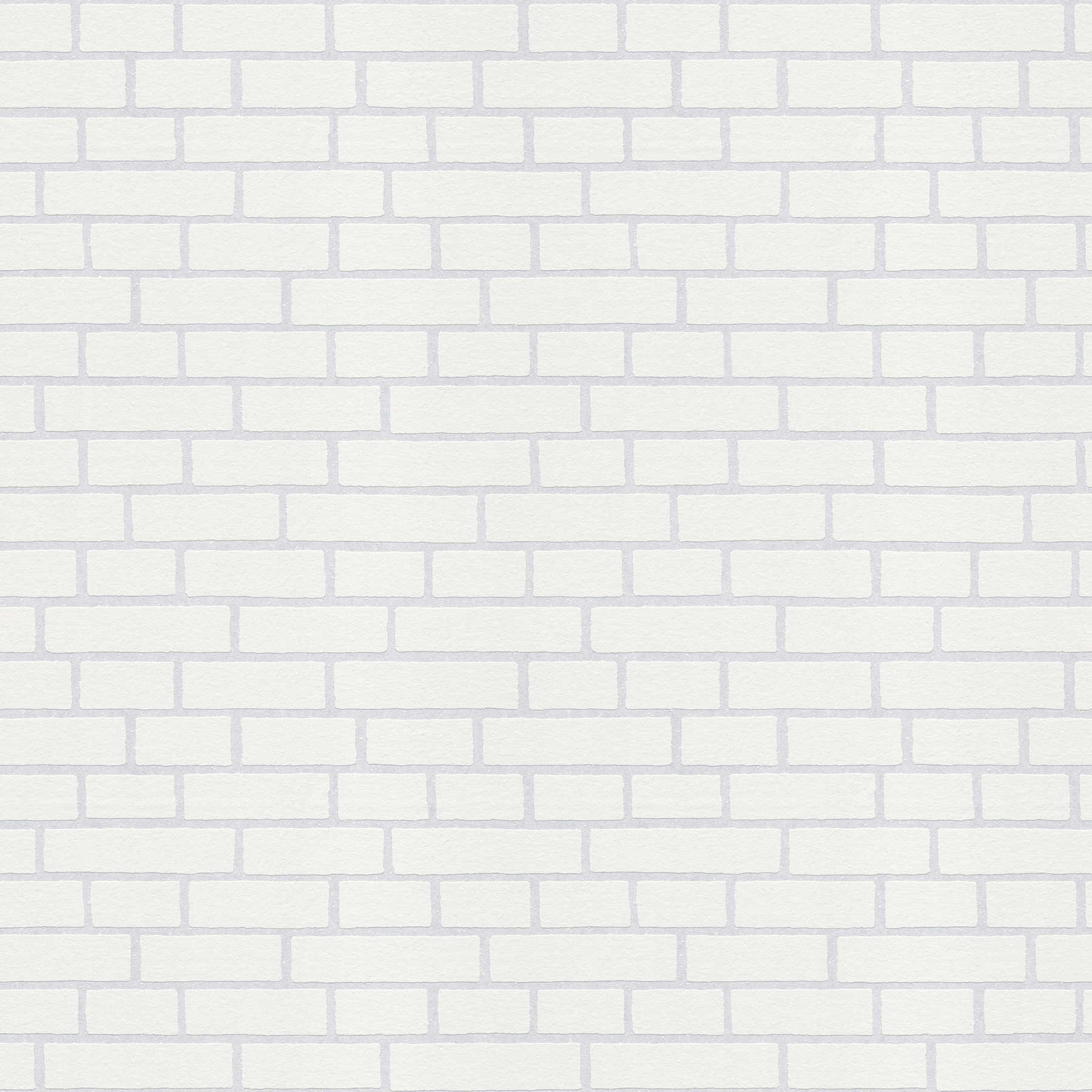 Mauerwerk-Tapete zum Überstreichen, mit 3D-Effekt – Weiß
