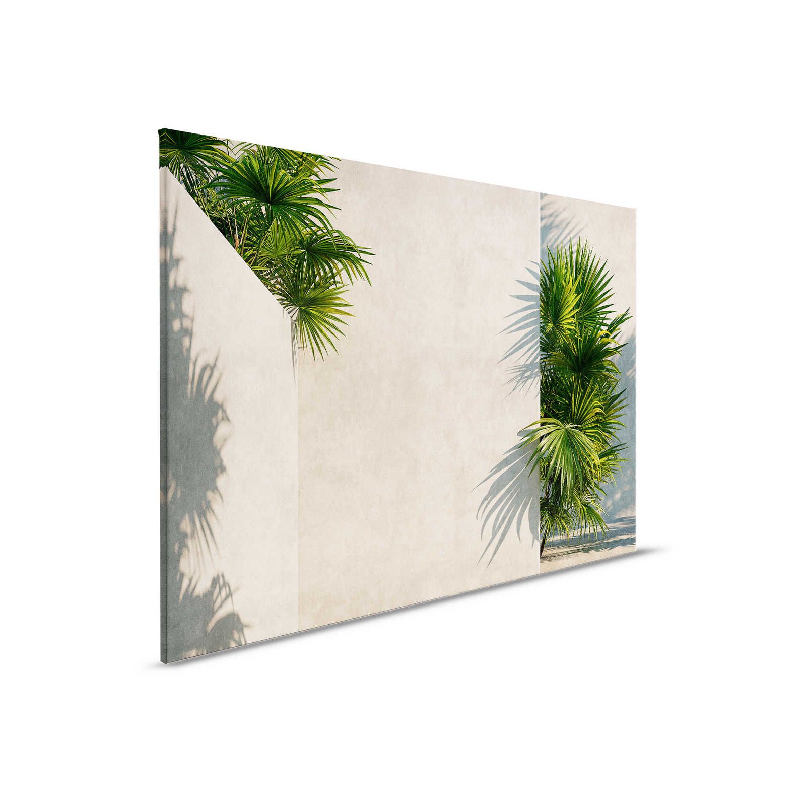         Tunis 1 - Leinwandbild Palmen im Innenhof mit Putz-Wänden – 0,90 m x 0,60 m
    