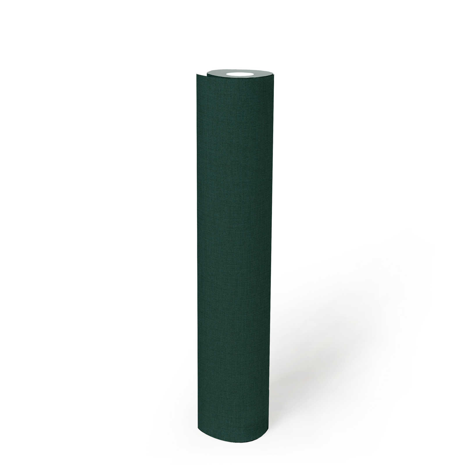             Tannengrüne Vliestapete mit Textilstruktur – Grün
        