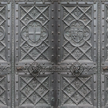         Fototapete Metall Tür im Antik Stil mit Detail-Muster
    