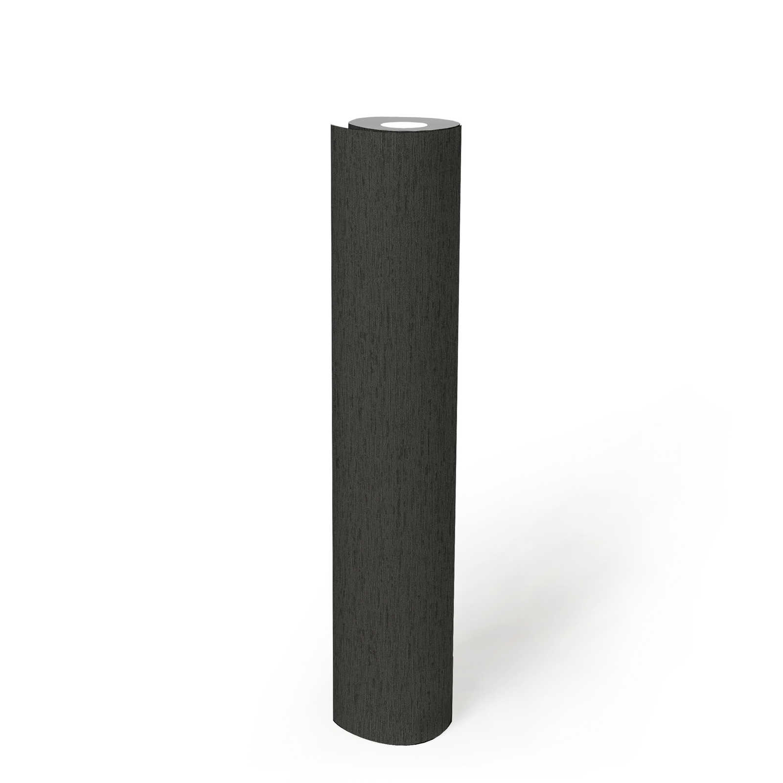             Einfarbige Vliestapete mit Strukturdesign, matt – Schwarz
        