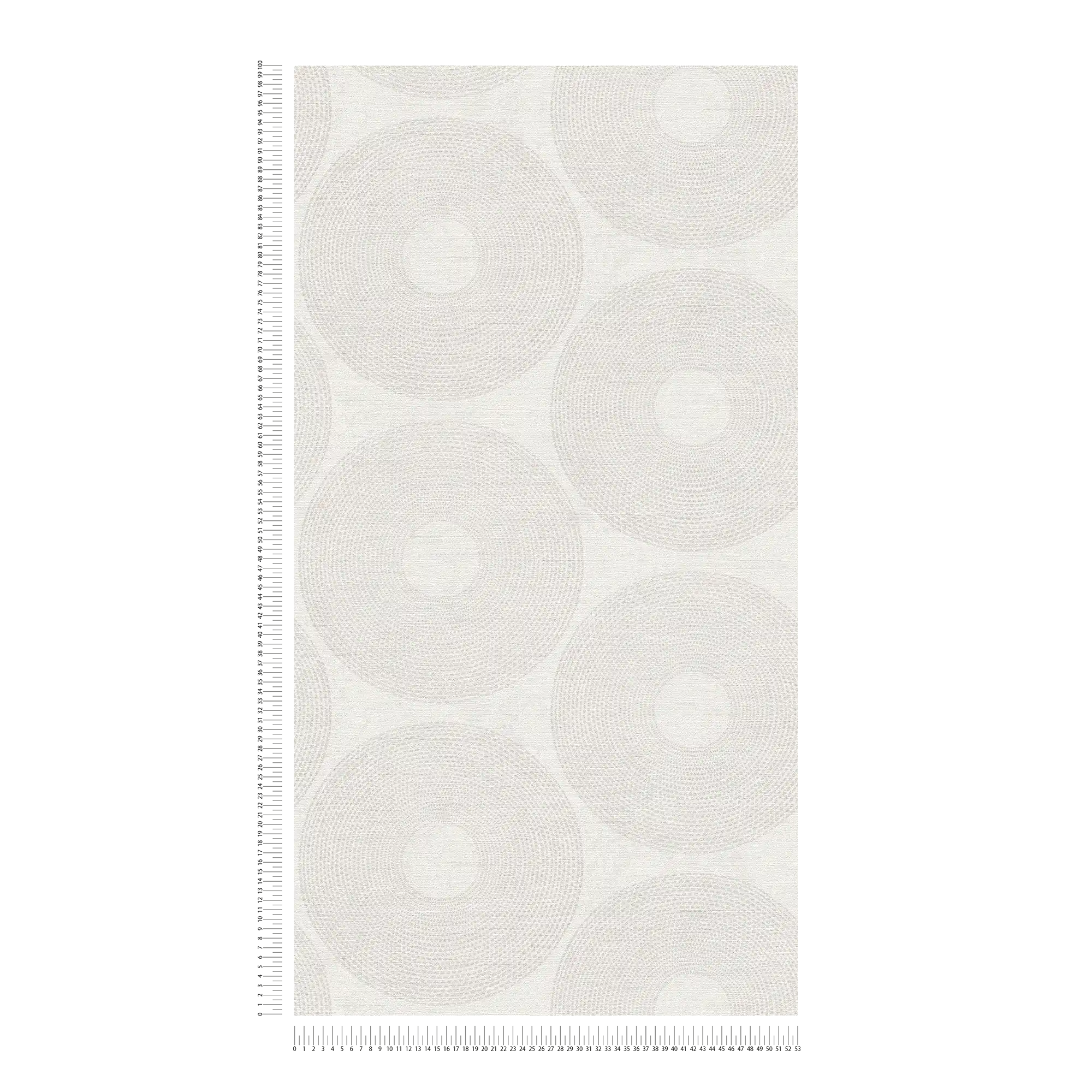             Ethno Tapete Kreise mit Strukturdesign – Grau
        
