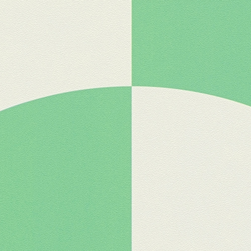             Vliestapete mit geometrischen Formen – Grün, Weiß
        