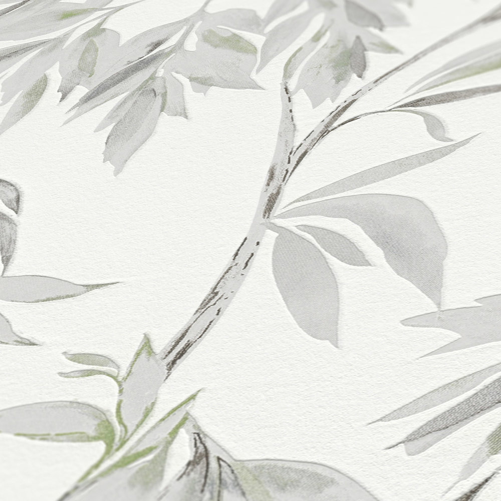             Natürliche Tapete mit Blätter Ranken – Beige, Braun
        