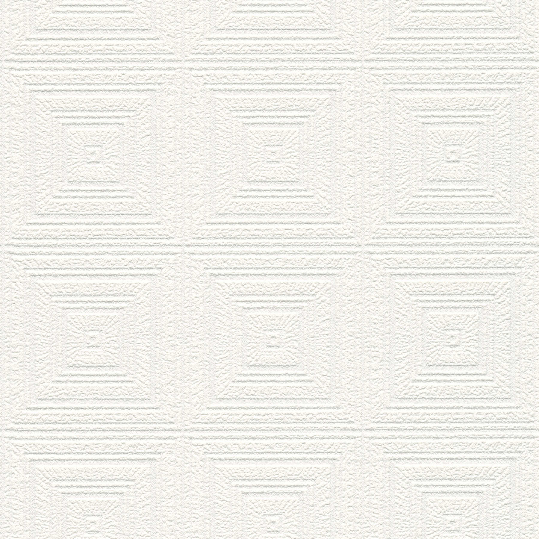 Papiertapete Dekor-Kassetten Struktureffekt & Putzoptik – Weiß
