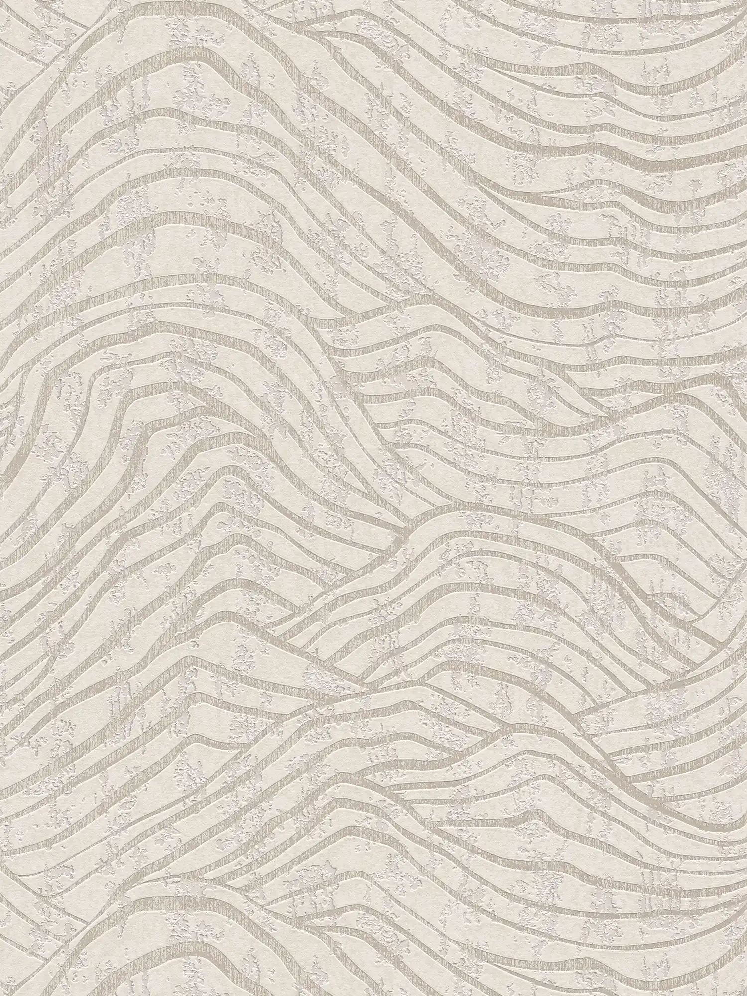 Abstrakte Tapete mit Hügel Muster in sanften Farben – Weiß, Silber

