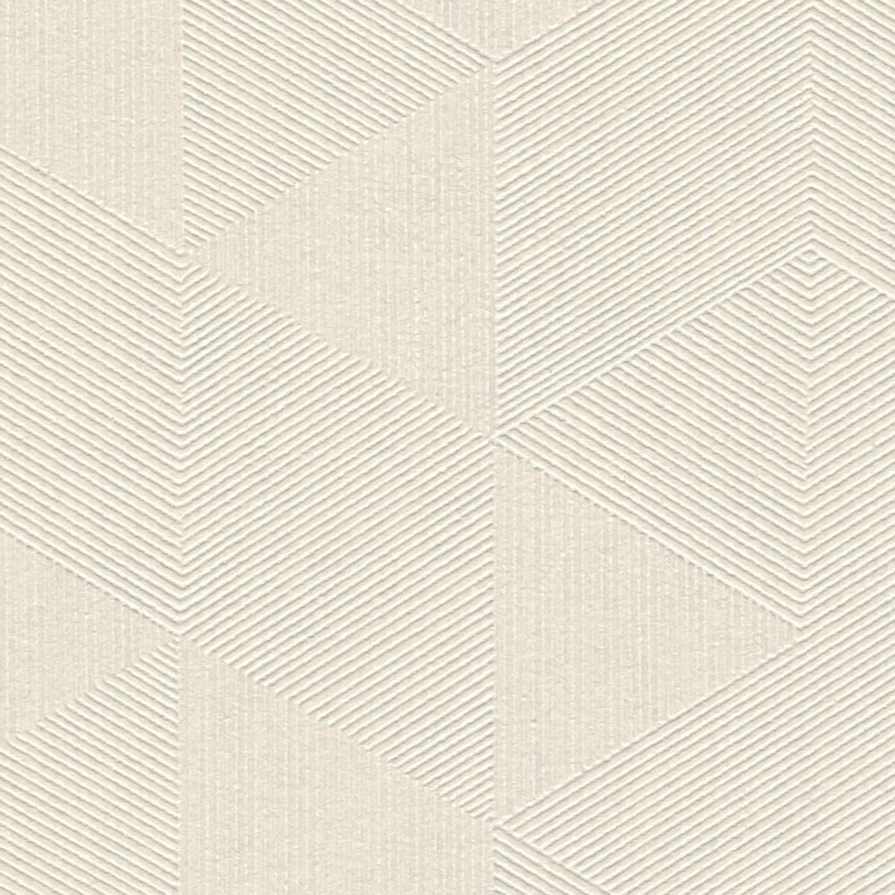             Cremeweise Tapete mit Ton-in-Ton Muster & Schimmer-Effekt – Weiß
        
