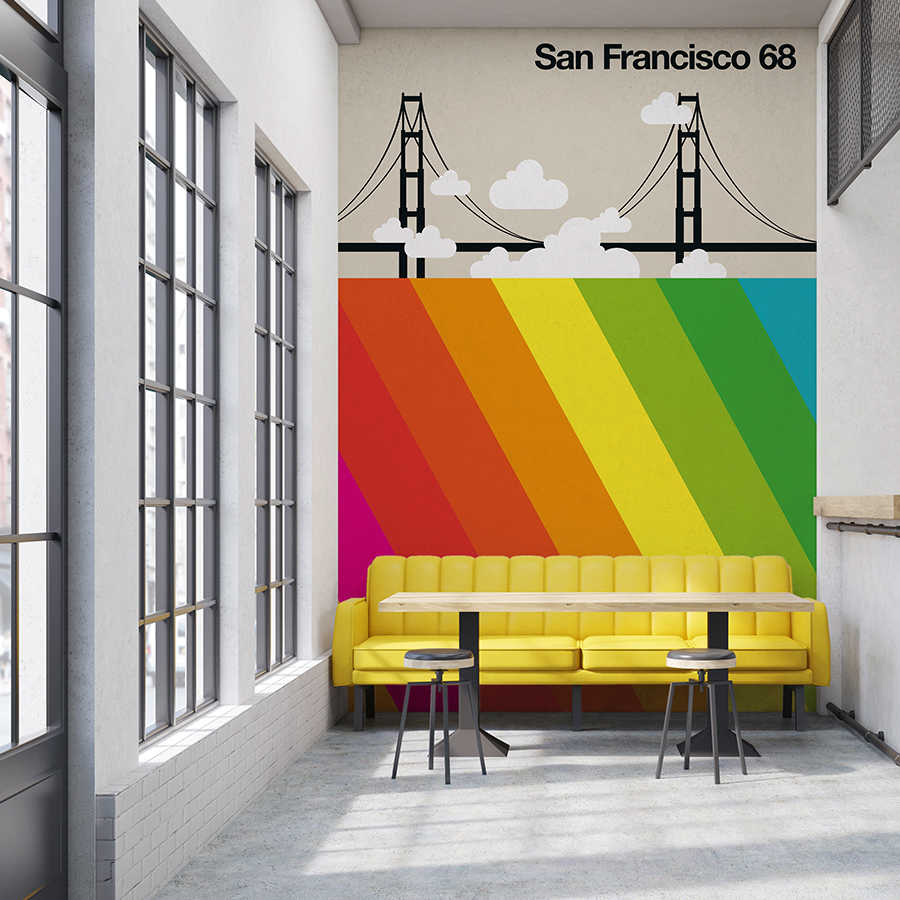 Fototapete San Francisco 68 mit Golden Gate Bridge & Regenbogen
