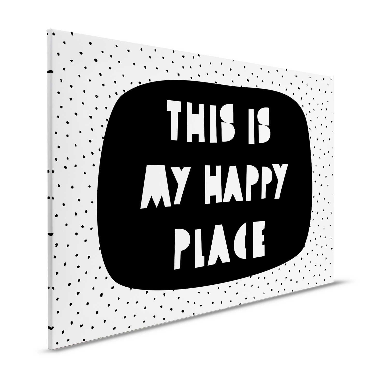 Leinwand fürs Kinderzimmer mit Schriftzug "This is my happy place" – 120 cm x 80 cm
