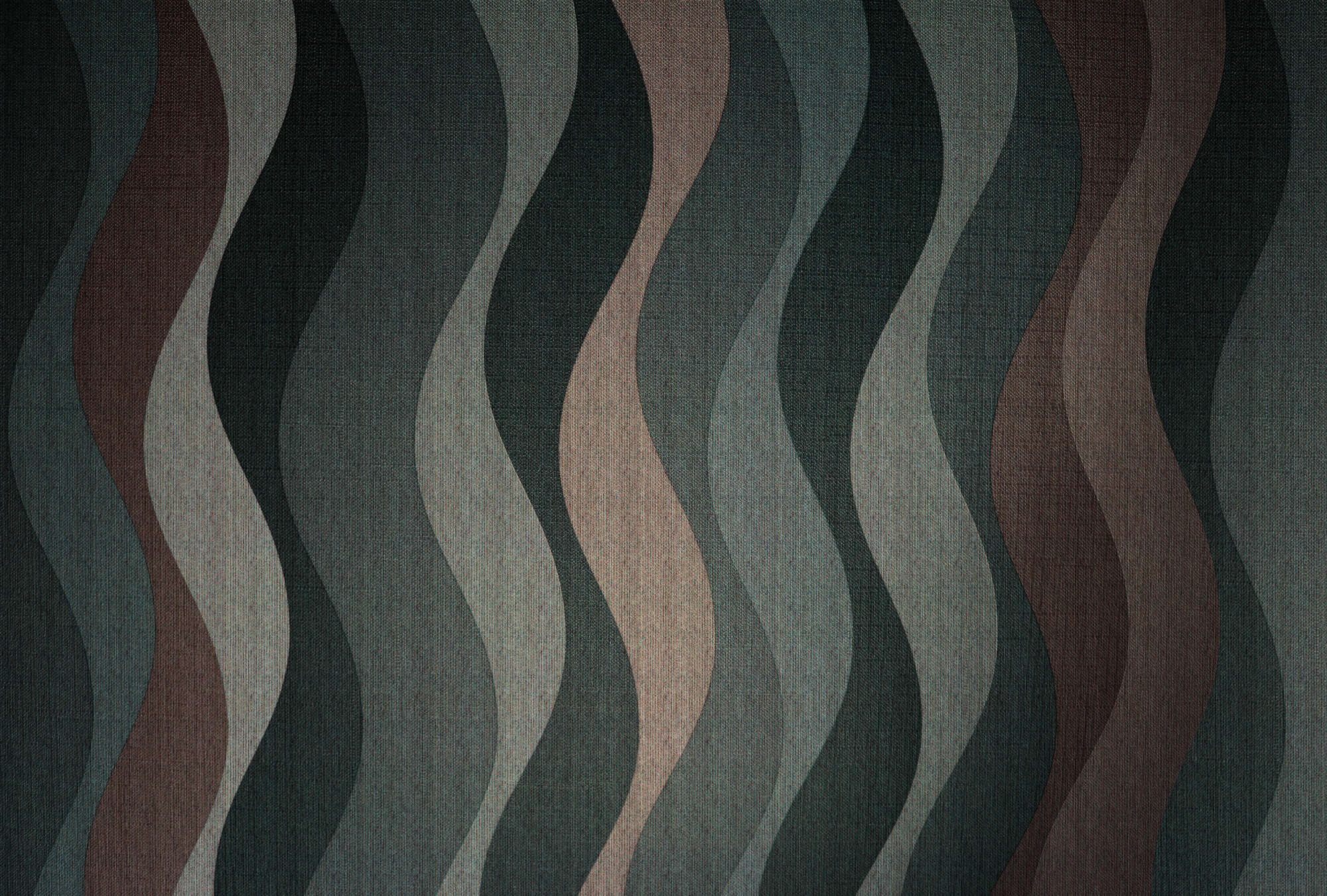             Savoy 1 – Dunkle Fototapete Retro Grafik Wellen Muster
        