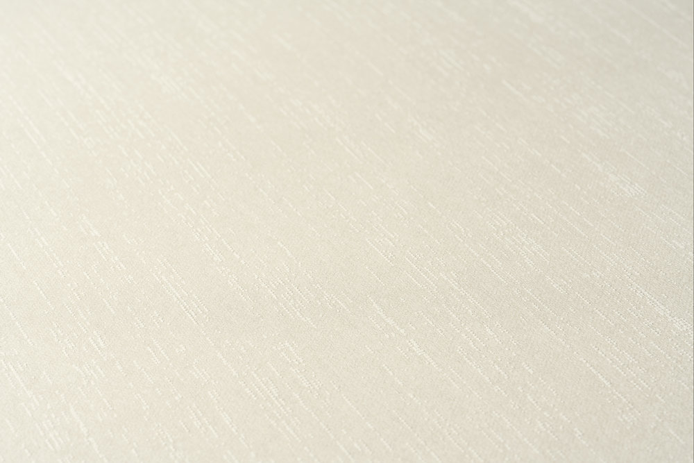             Cremeweiße Textiloptik Tapete mit Glanz-Finish – Weiß
        
