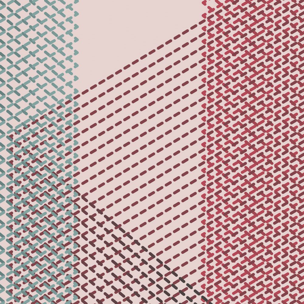             Fototapete »mesh 1« - Abstraktes 3D-Design – Rot, Blau | Glattes, leicht perlmutt-schimmerndes Vlies
        