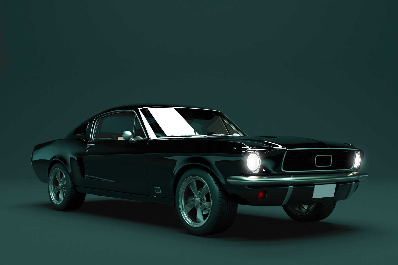             Mustang 2 - Leinwandbild, Mustang 1968 Vintage Car – 0,90 m x 0,60 m
        