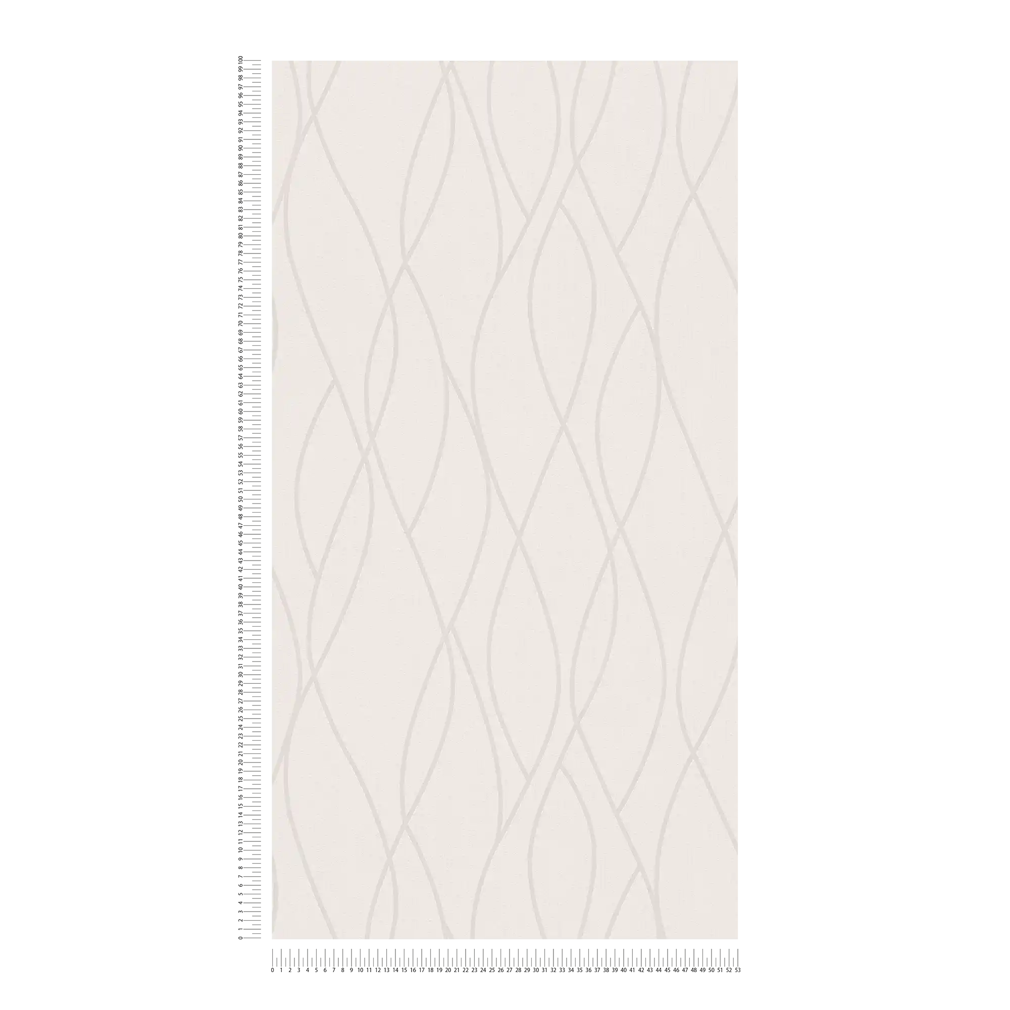             Unitapete mit grafischem Linienmuster – Weiß
        
