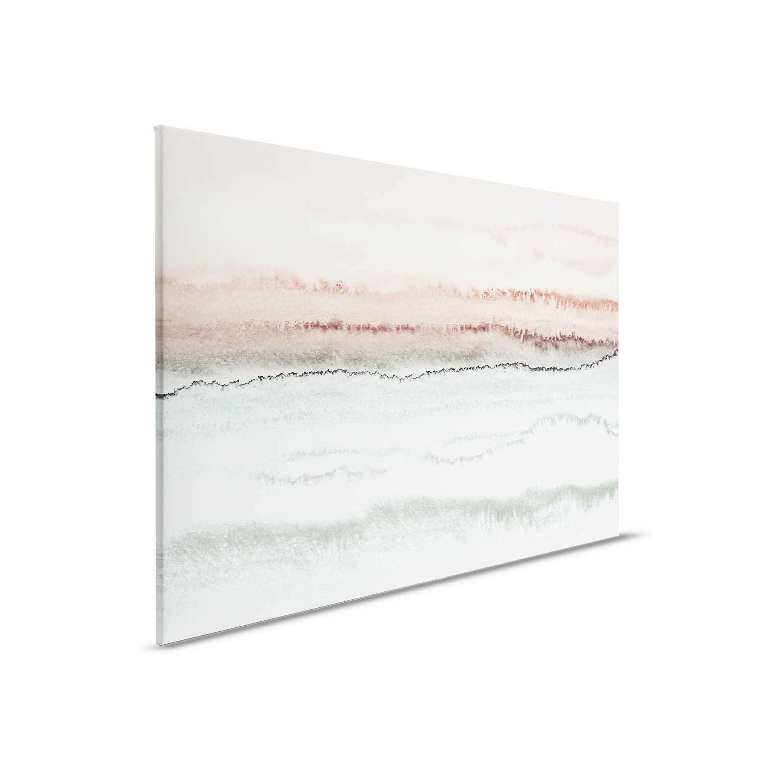        Aquarell Leinwandbild mit abstrakter Landschaft & Farbverlauf – 0,90 m x 0,60 m
    