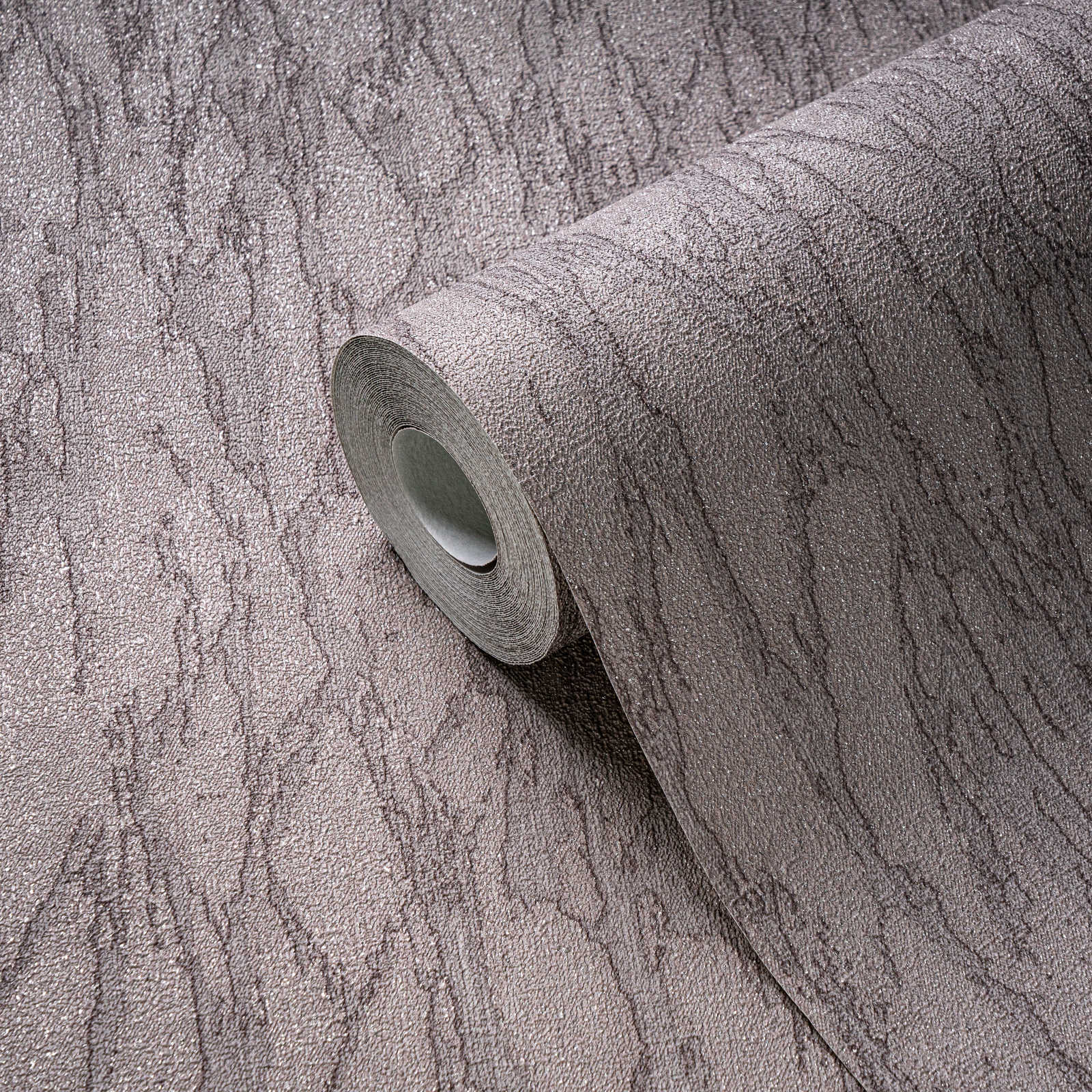             Vliestapete in Putzoptik mit Akzenten und abstraktem Muster – Grau, Beige, Silber
        