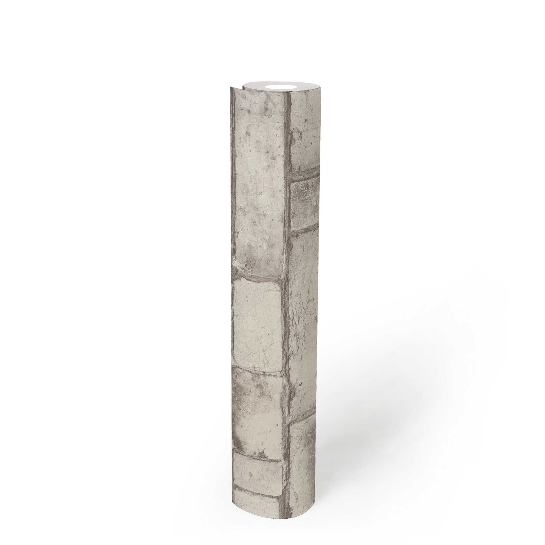             Steintapete Mauer-Motiv im rustikalen Used-Look – Grau, Weiß
        