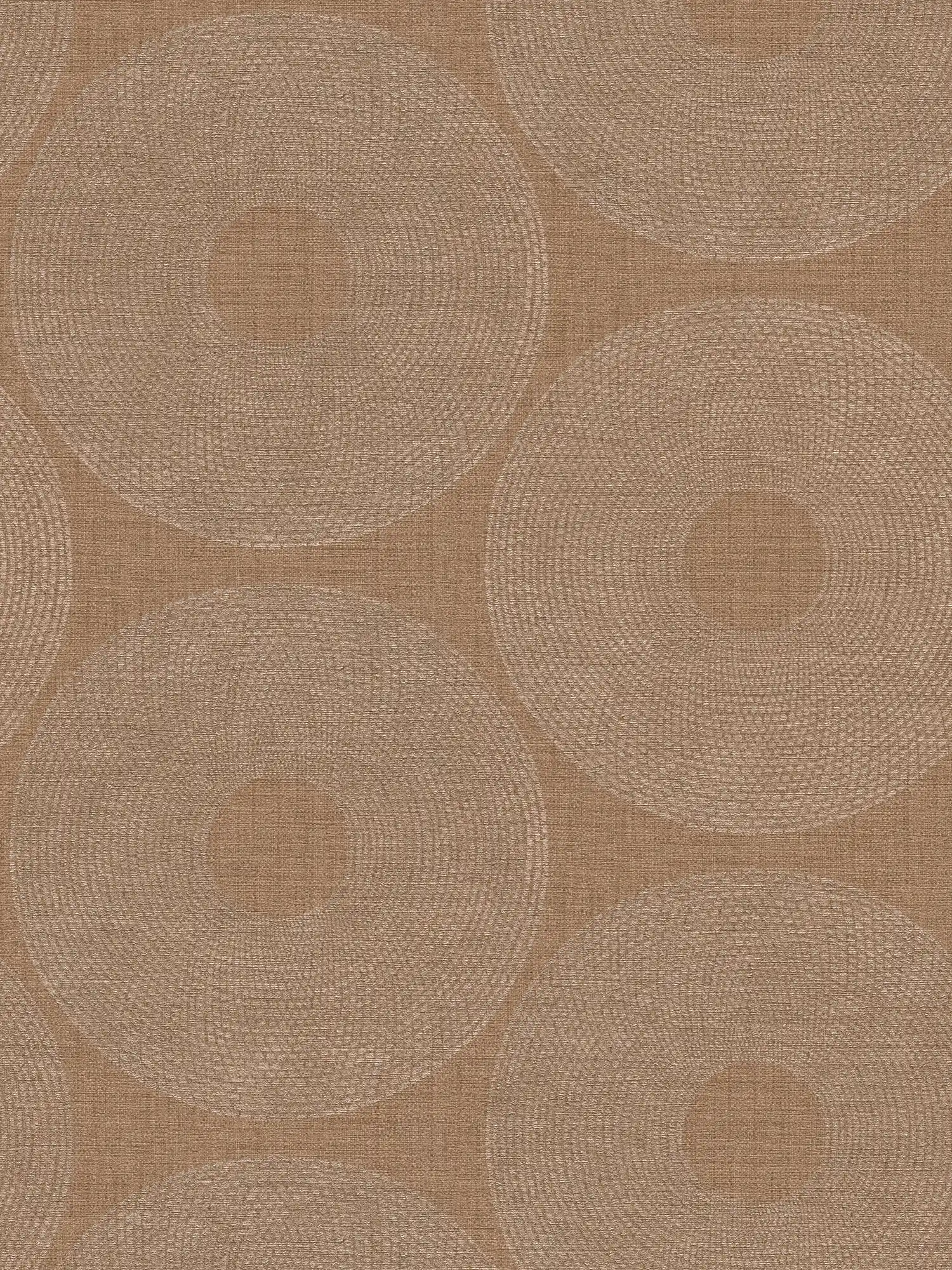         Metallic Tapete Kreise mit Strukturdesign – Braun
    