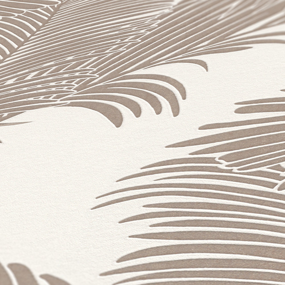             Vliestapete Palmenblätter in Rosa mit Metallic & Matt Effekt
        
