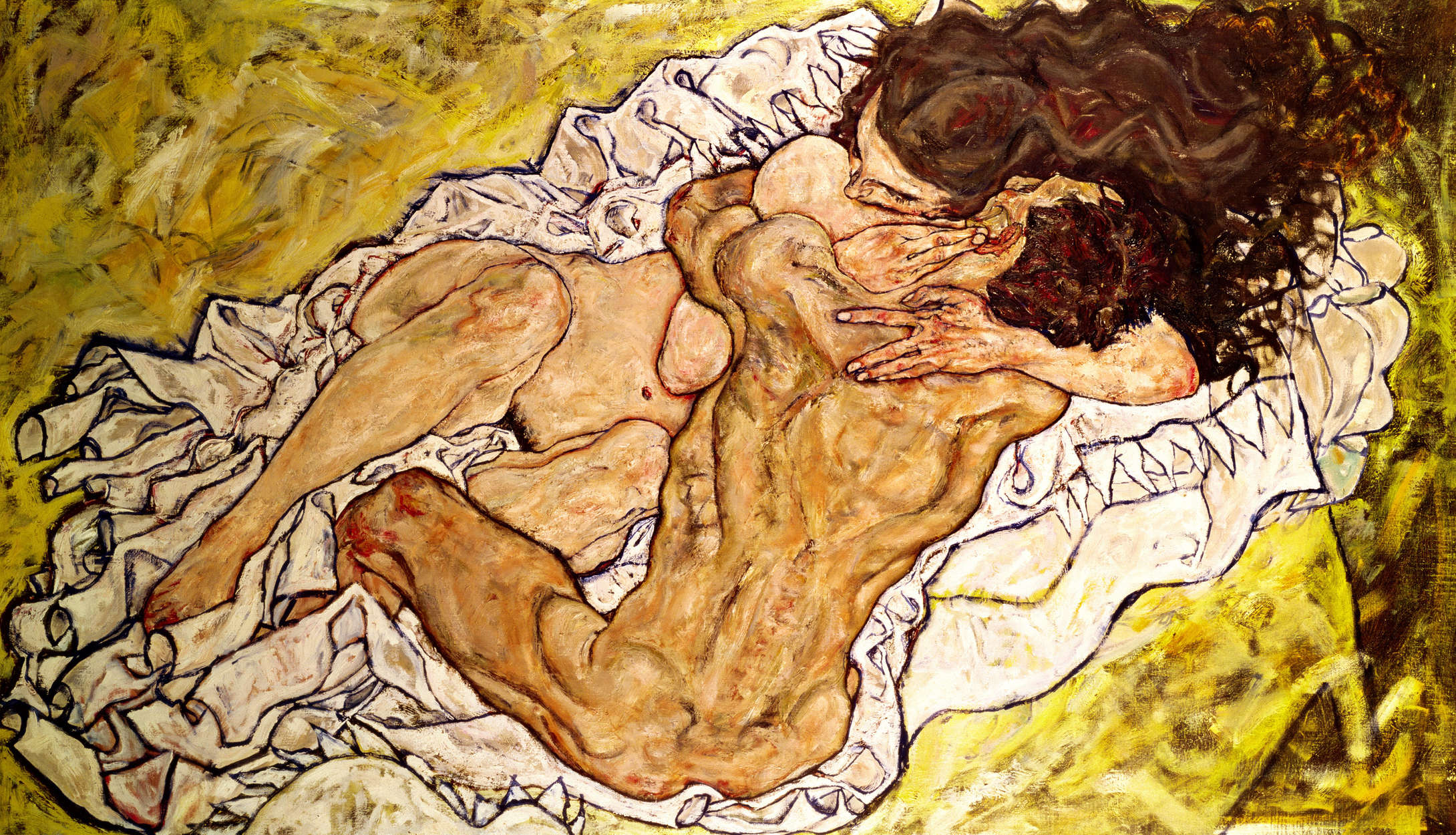             Fototapete "Die Umarmung" von Egon Schiele
        