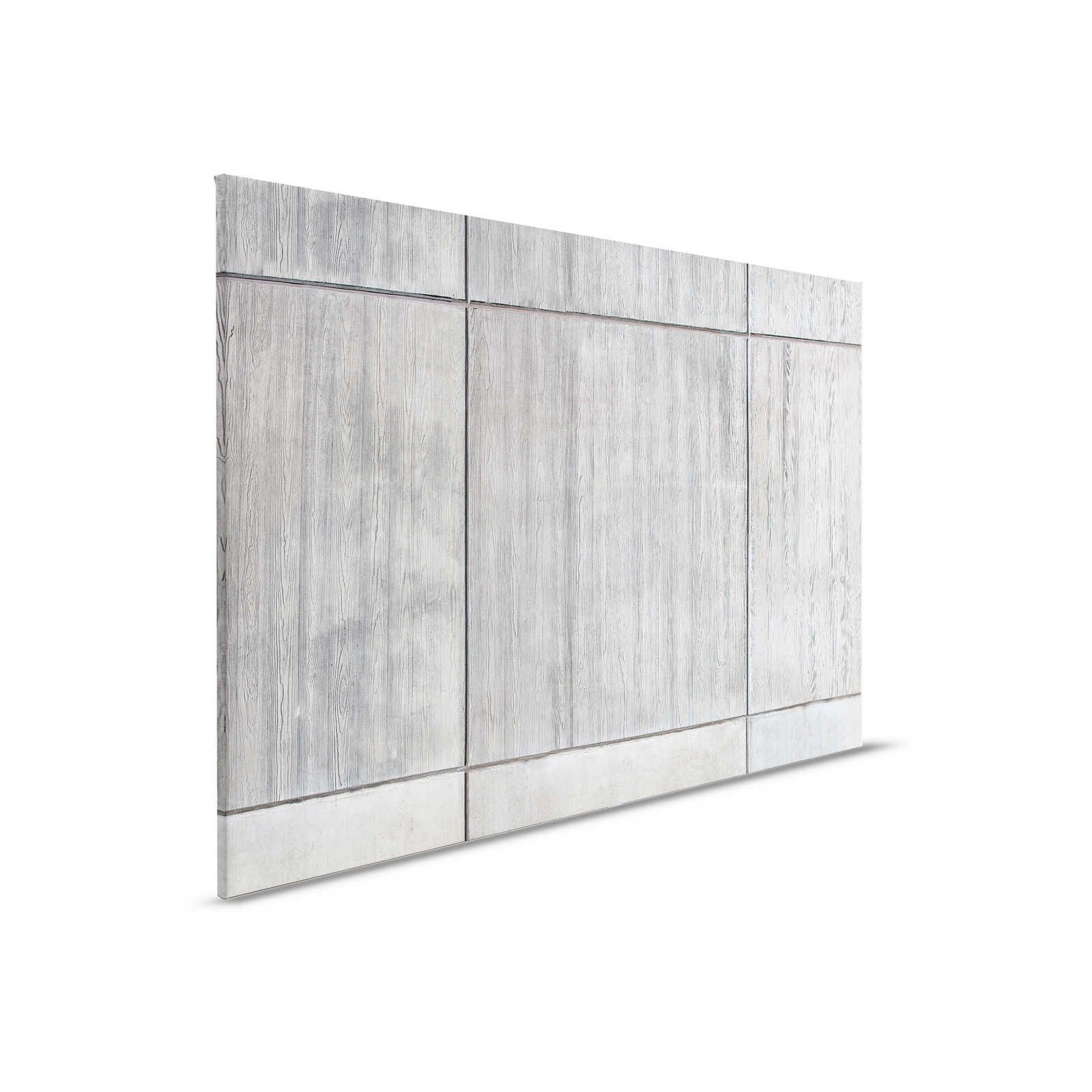         Betonplatten Leinwandbild mit Bretterschalung und Holzmaserung – 0,90 m x 0,60 m
    