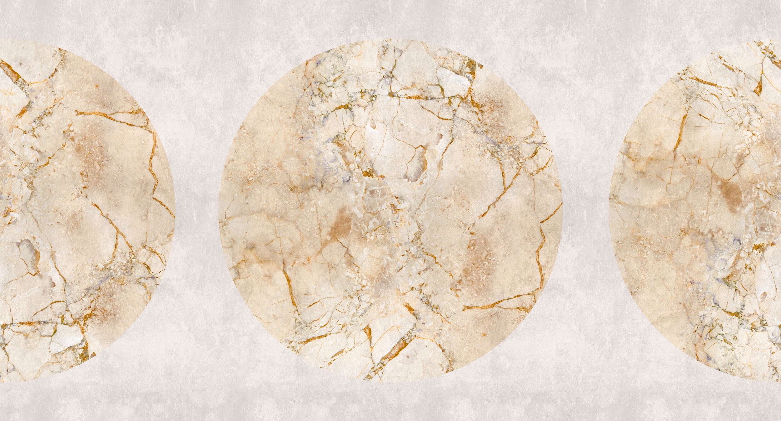             Venus 1 – Fototapete goldener Marmor mit Kreismotiv & Putzoptik
        