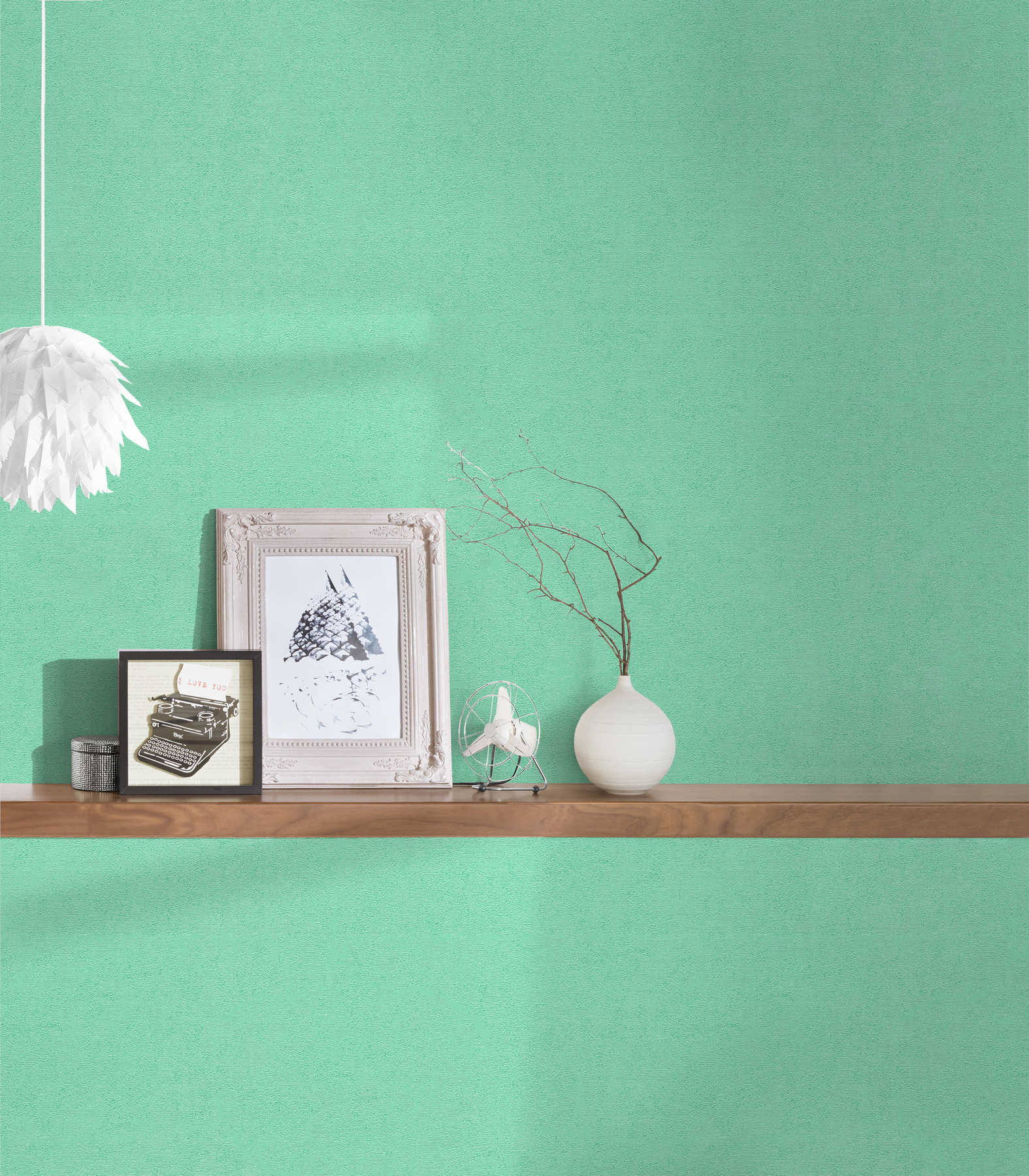             VERSACE Home Unitapete Mint mit Schimmer-Effekt – Grün
        