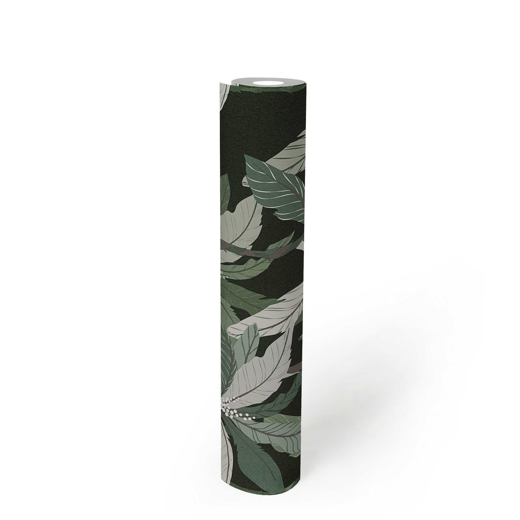             Tropen Tapete mit Palmen-Design - Grün, Schwarz
        