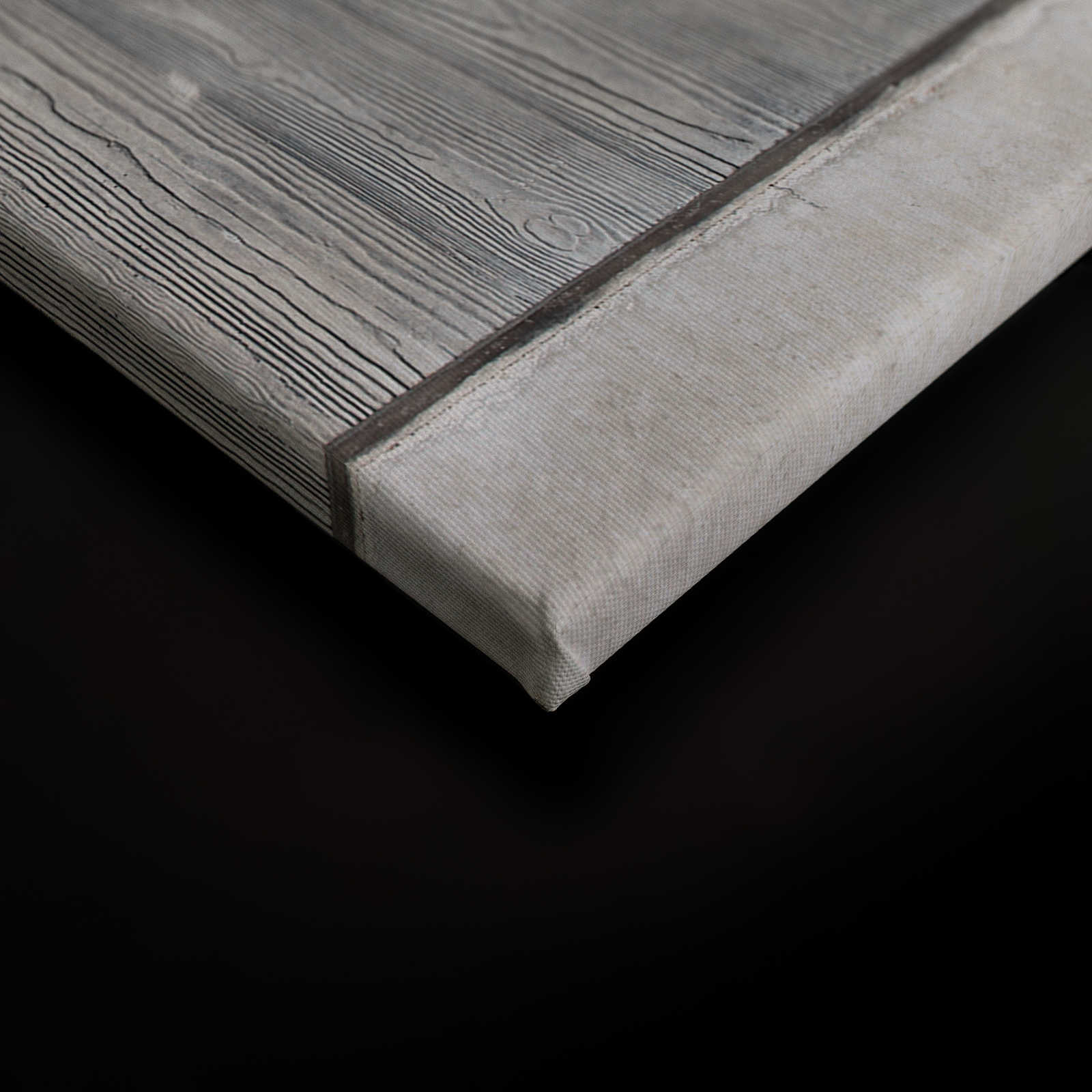             Betonplatten Leinwandbild mit Bretterschalung und Holzmaserung – 1,20 m x 0,80 m
        