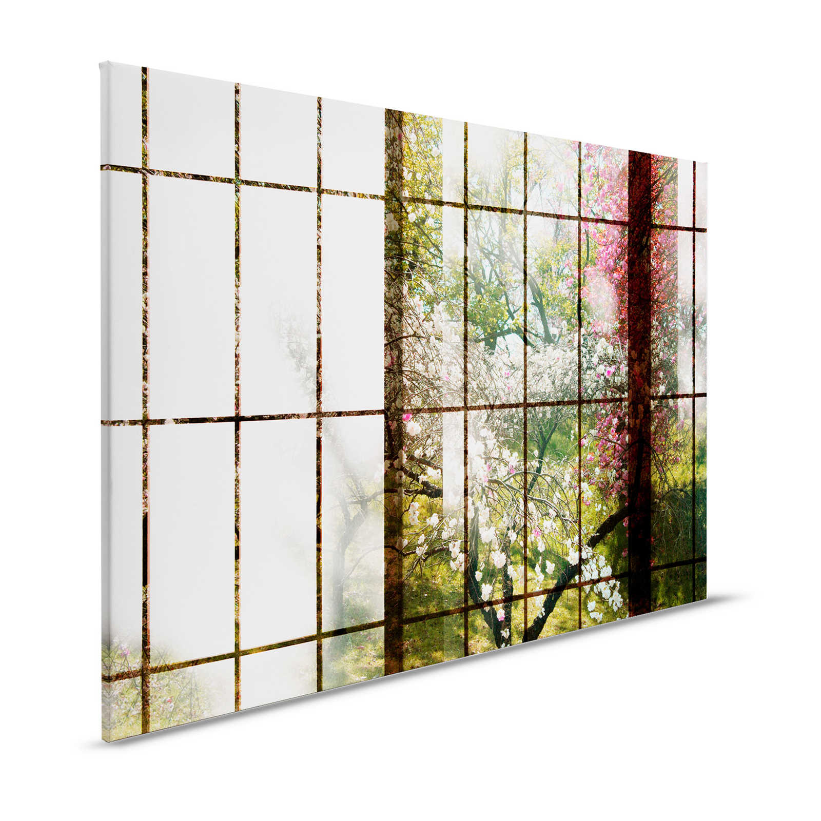 Orchard 1 - Leinwandbild, Fenster mit Garten Ausblick – 1,20 m x 0,80 m
