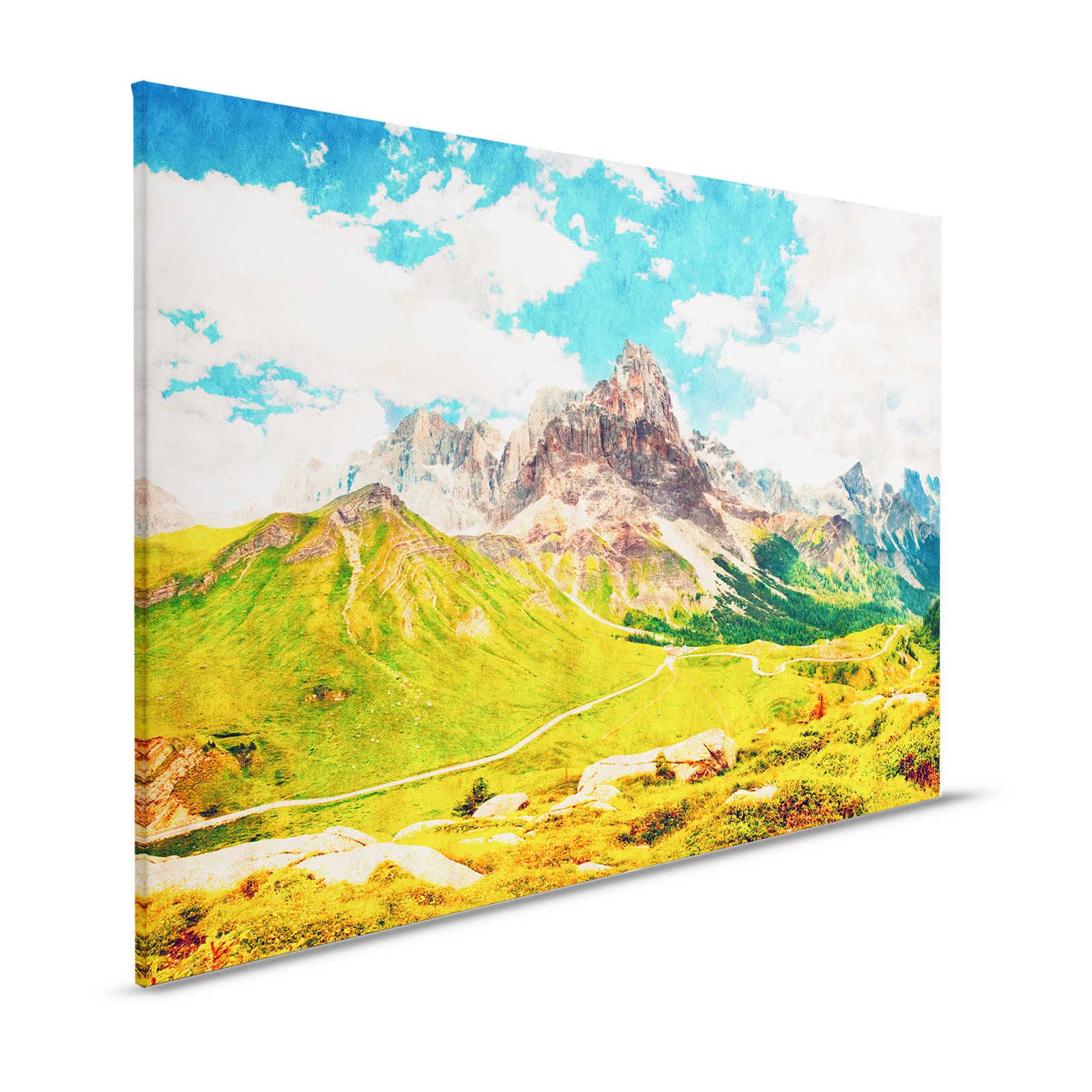         Dolomiti 1 - Leinwandbild Dolomiten Retro Fotografie – 1,20 m x 0,80 m
    