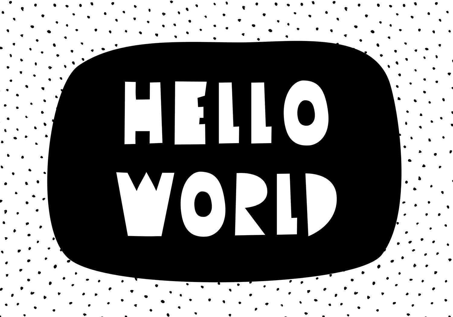             Fototapete fürs Kinderzimmer mit Schriftzug "Hello World" – Glattes & mattes Vlies
        