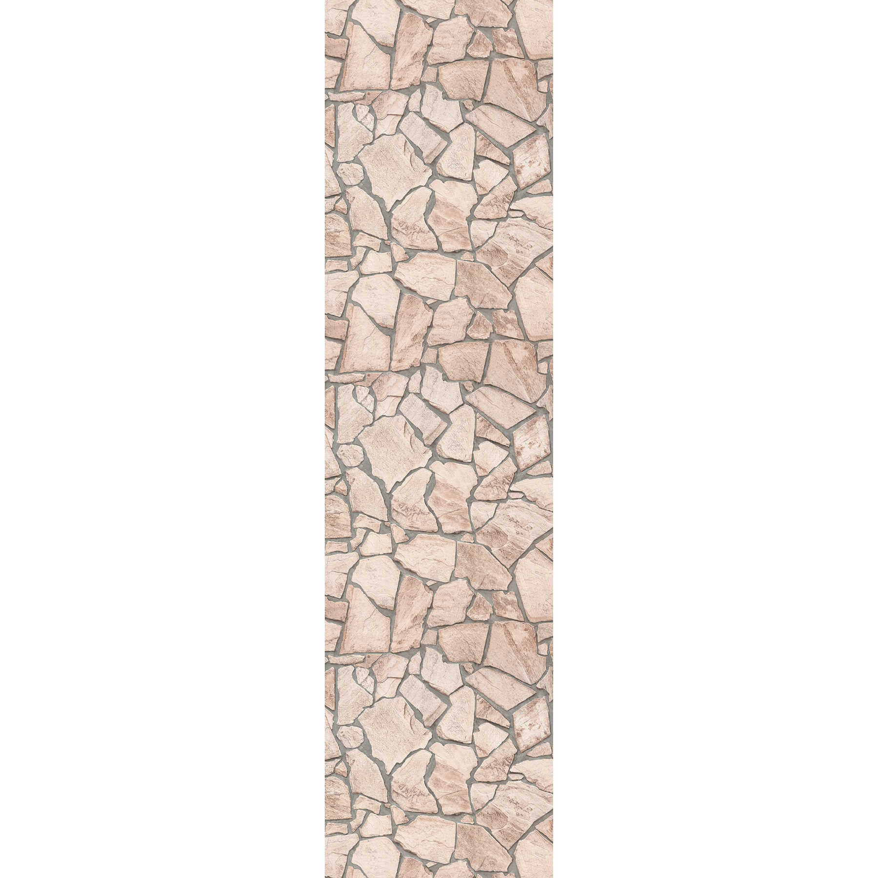 Steinoptik Tapete mit Natursteinmauerwerk – Creme
