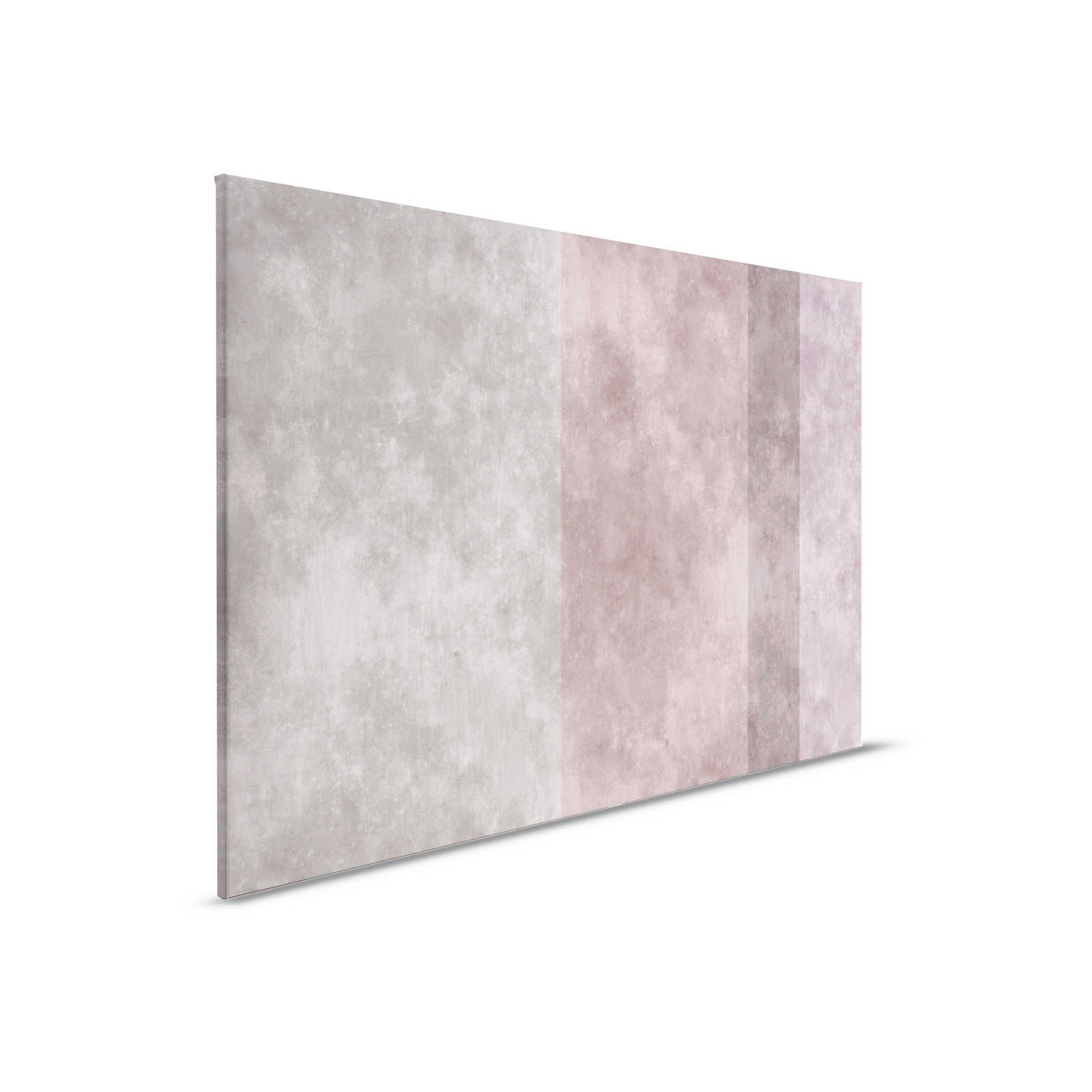         Betonoptik Leinwandbild mit Streifen | grau, rosa – 0,90 m x 0,60 m
    