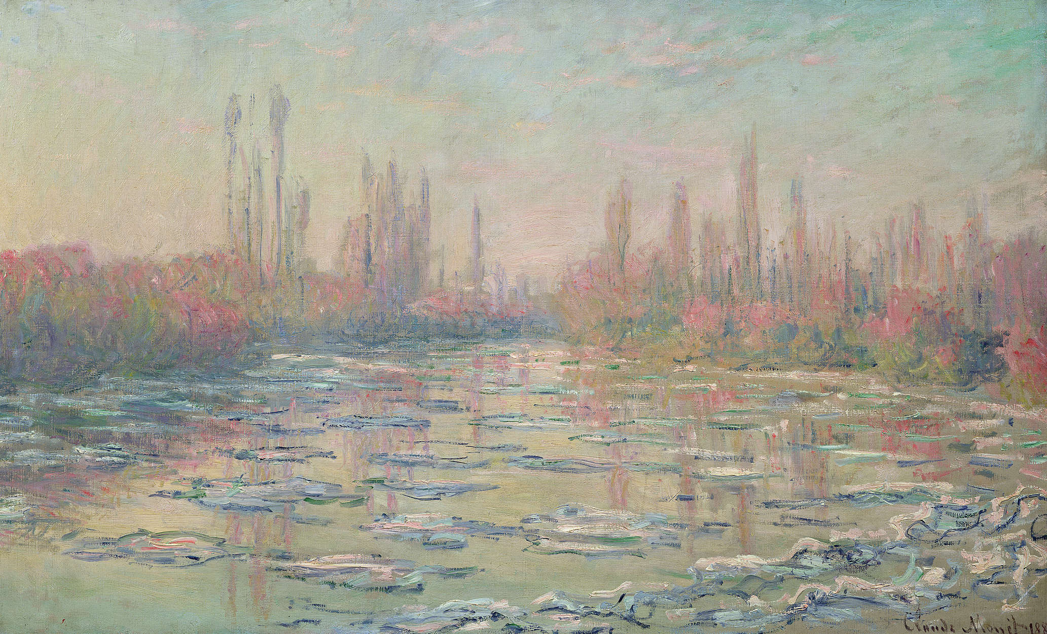             Fototapete "Das Tauwetter an der Seinebei Vetheuil" von Claude Monet
        