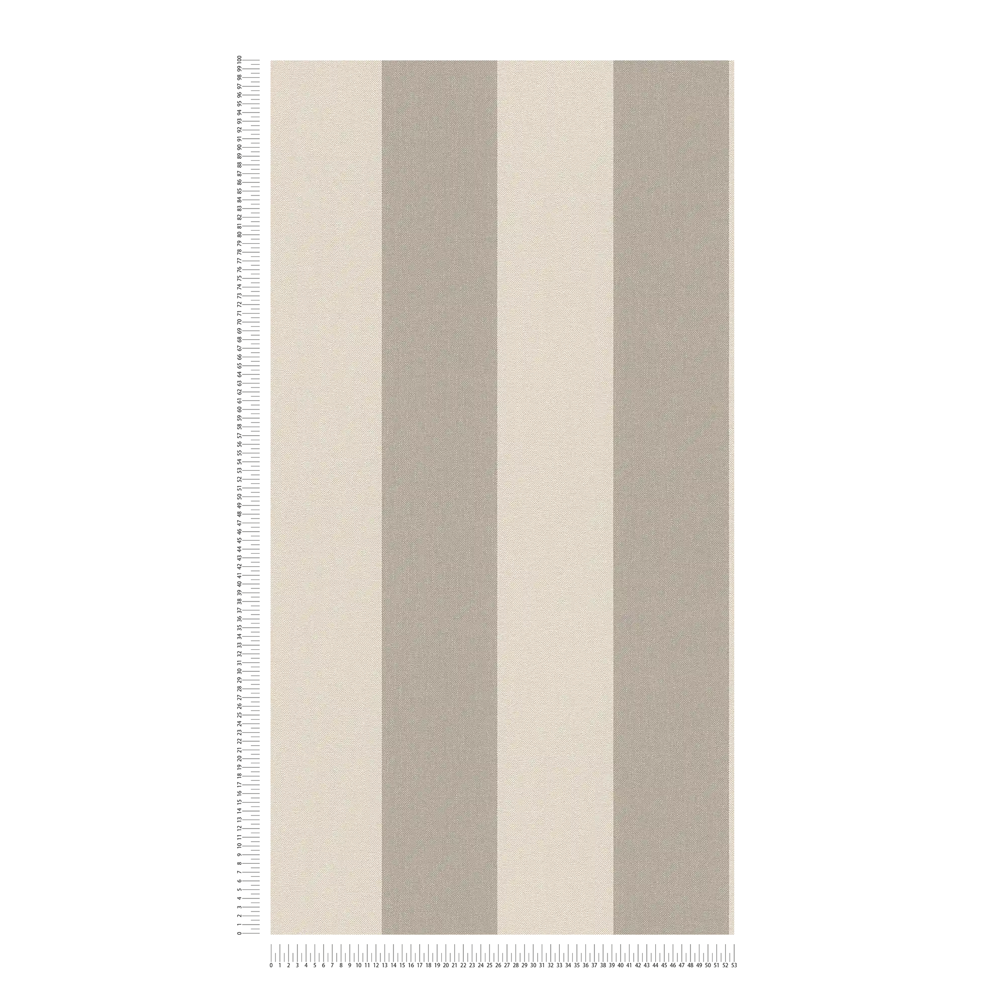             Blockstreifen Tapete mit Textiloptik – Beige, Braun
        