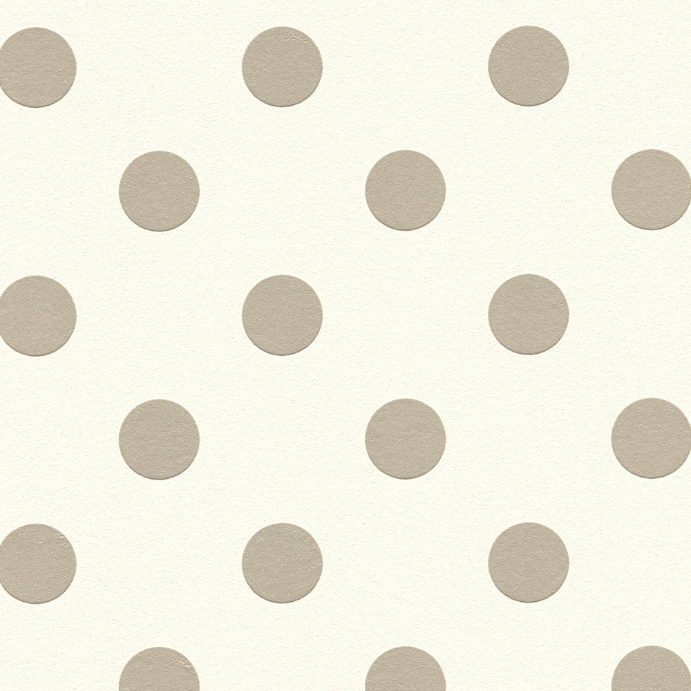             Vliestapete Punkte, Polka Dots Design für Kinderzimmer – Beige, Taupe
        