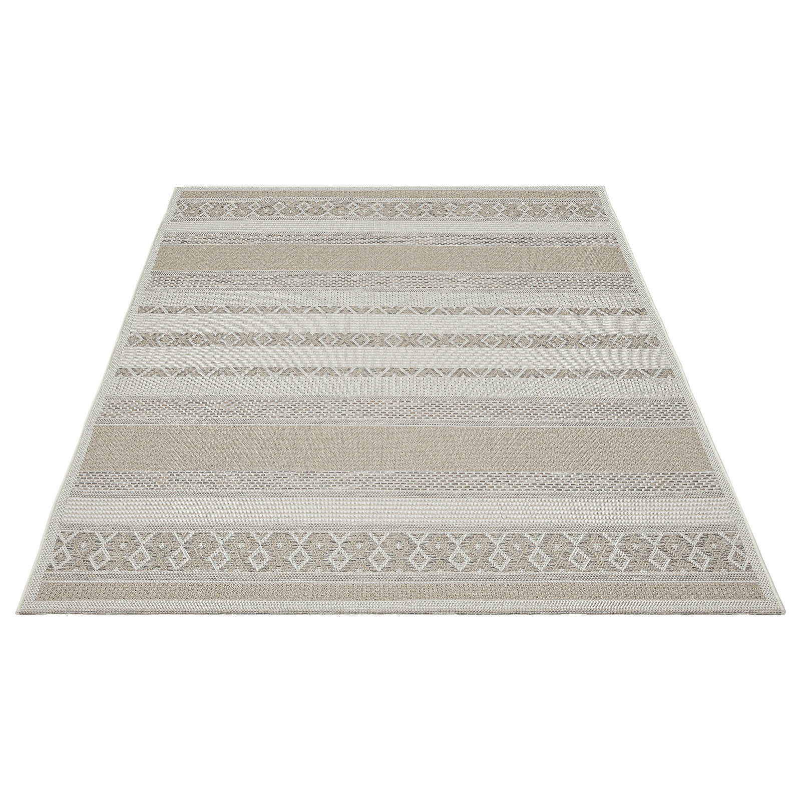 Outdoor Teppich aus Flachgewebe in schlichten Beige – 280 x 200 cm

